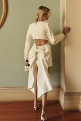 Rosanna Suiting Bow Mini Dress - Ivory